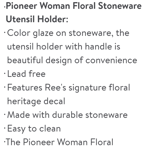 ❤️ New Pioneer Woman Floral Utensils Holder - Picture 2 of 10